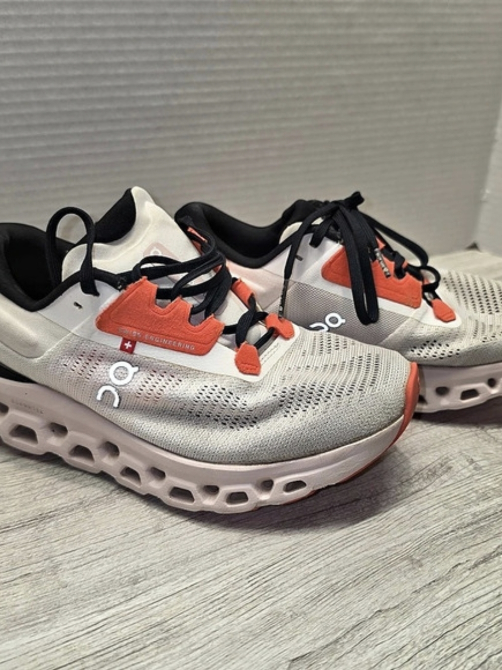 On Cloudstratus 3 Running Shoes Women's Orange, Black, White Size 5.5